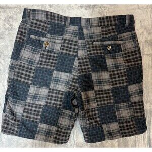 Roundtree & York Casuals Shorts Mens Size 36 Madras Plaid Blue Cotton India